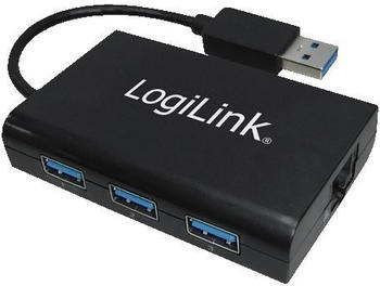 LogiLink USB 3.0 to Gigabit Adapter 3-Port Hub