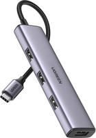 Usb-c Auf 4x Usb 3.2 Hub-splitter Silber