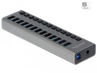 DELOCK Externer SuperSpeed USB Hub mit 13 Ports + Schalter