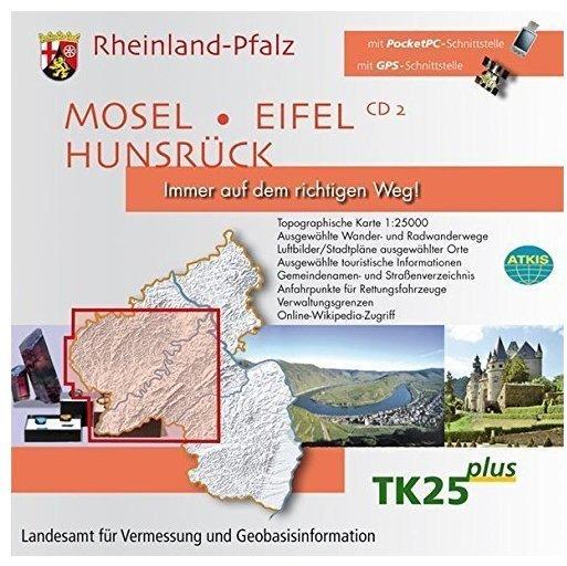 Rheinland-Pfalz, 1 CD-ROM Mosel, Eifel, Hunsrück. Für Windows 98/ME/NT 4.0/2000/XP/Vista. 1 : 25.000