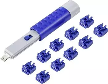 Renkforce RJ45 LAN Port Schloss RF-4695234 10er Set Silber-Blau inkl. 1 Schlüssel RF-4695234