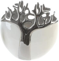 GILDE Dekovase "Tree" Keramik, Baum-Design, 21 cm hoch