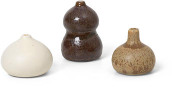 ferm LIVING Komo mini 3er Set brown-white