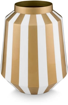 PiP Studio Vase Metall Stripes weiß-gold 24x29cm