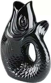Gift Company Monsieur Carafon Vase / Karaffe Fisch L schwarz 2,7l