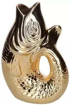 Gift Company Monsieur Carafon Vase / Karaffe Fisch L gold 2,7l
