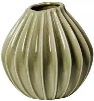 Broste Copenhagen Wide Vase M Dry sage 25cm