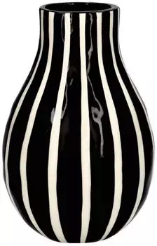 Gift Company Artisan Vase gestreift L schwarz/weiß 15,6cm