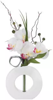 Atmosphera Künstliche Orchideen-Komposition, Keramikvase Weiß, H44cm (150752180B_4246_5781)