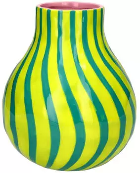 Gift Company Artisan Vase gestreift M grün/türkis 16,8cm