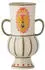 Bloomingville Odina floral pattern flower vase 21 cm green