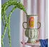 Bloomingville Odina floral pattern flower vase 21 cm green