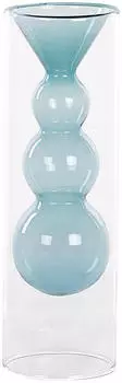 Beliani Double-wall flower vase 27 cm turquoise