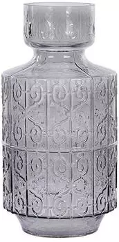 Beliani Blumenvase Dikella Glas 33 cm Grau