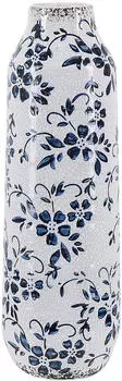 Beliani Blumenvase Mulai Steinzeug 30 cm Weiß