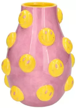 Gift Company Artisan Vase Smile L rosa/gelb 18cm