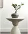 Beliani Lacquered aged-effect decorative vase 18 cm grey and gold