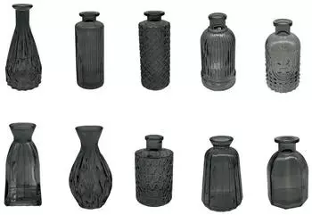 Relaxdays Vintage textured mini vase 14.7 cm grey