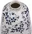 Beliani Floral pattern flower vase 25 cm white and blue