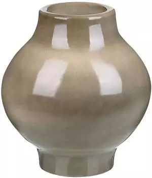 Beliani Blumenvase Magan Keramik 31 cm Taupe