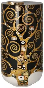 Goebel Vase &bdquo;Der Lebensbaum" Gustav Klimt, Porzellan, schwarz, 25,5cm (67-062-98-1)