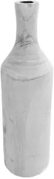 Spetebo Holz Blumenvase Flasche XXL, white washed, 46cm (3663)