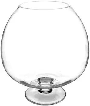 Atmosphera Kugelschale auf Fuß, Glas, H32cm (124235)