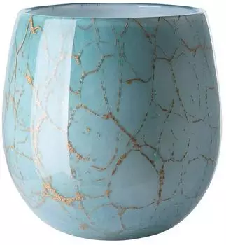 Fink Cosmic Tischvase Opalglas grün/gold, H22cm Ø19cm