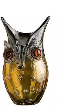 Gilde Vase "Eule" Glas, handgearbeitet, 23cm (39697)