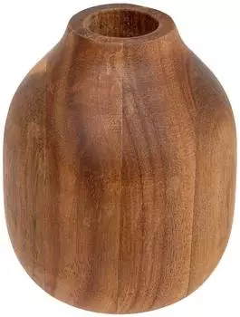 Atmosphera Soliflore Dekovase aus Akazienholz, 8x18cm