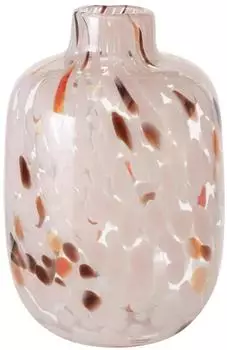 Boltze Vase Umea aus geflammtem Glas, braun/orange/weiß, Ø11x H18cm