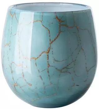 Fink Cosmic Vase/Windlicht Opalglas, grün/gold, 16,5cm (81321031-0)