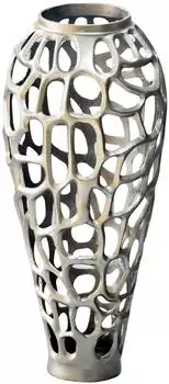 Wohnling Dekovase Aluminium 45cm, rund, silber (WL7.500)