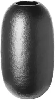 Fink Vase Brasil geh&auml;mmertes Eisen, schwarz matt, 30x17cm