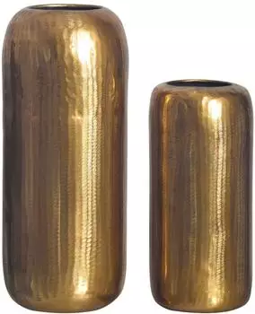 Wohnling Blumenvase 2er-Set Zylinder, Aluminium, gold (WL7.173)