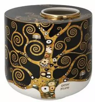 Goebel Vase "Der Lebensbaum" schwarz, Porzellan, 16cm (67-062-97-1)