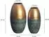 Finebuy Tischvase 2er Set Aluminium gold Patina punziert rund (FB108781)