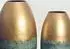 Finebuy Tischvase 2er Set Aluminium gold Patina punziert rund (FB108781)