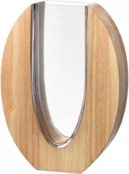 Leonardo Legno Vase Glas und Holz, braun, 28cm (025655)
