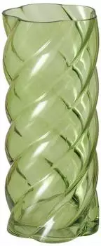 Boltze Curvo Glasvase mit Glanzeffekt, hellgrün, 30cm
