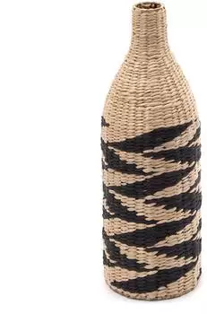 Xtradefactory Raya Bodenvase Stroh, natur/schwarz, 60cm (10003876;0)
