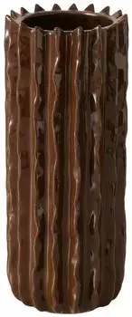 Boltze Plisseo Vase Steinzeug, glanz braun, 31cm (2069480)