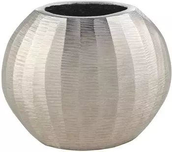 Eglo Abucay Metallvase, geriffelt, nickel, 13cm (421052)