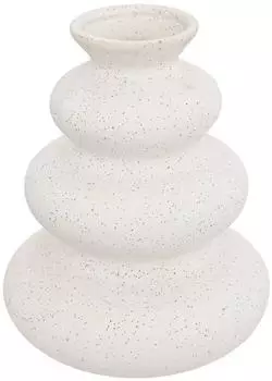 Atmosphera Olme Dekovase aus Keramik, weiß, 20cm