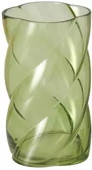 Boltze Curvo Glasvase lackiert, grün, 20cm