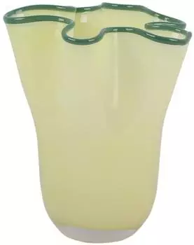 Present Time Ruffles Vase aus Glas, grün (Ruffles)