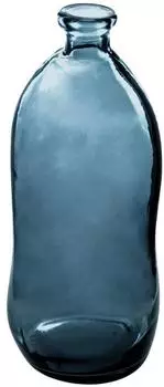 Atmosphera Vase aus recyceltem Glas, 73cm, blau-grau