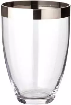 Edzard Vase Charlotte, mundgeblasenes Kristallglas mit Platinrand, 20cm (1224)