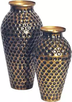 Wohnling Vasen 2er Set Amphore Aluminium gold (WL7.177)