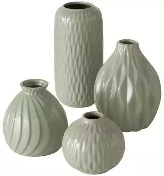 Boltze Zalina Vasen-Set 4-teilig, Porzellan, grün (2025736)